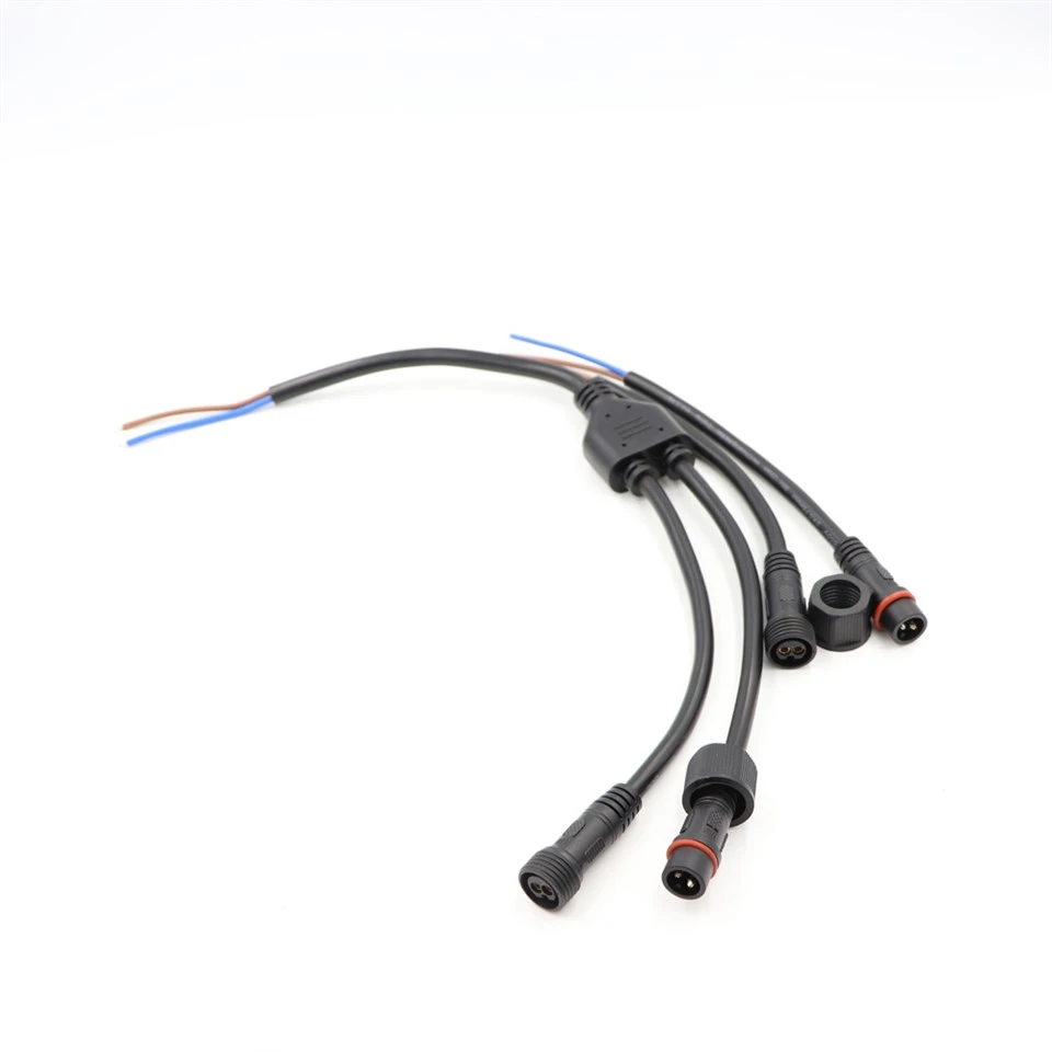 Conjunt de cable d'avió impermeable tipus M12 1 a 4 ports Y- amb cable principal de 9,2 mm IP67