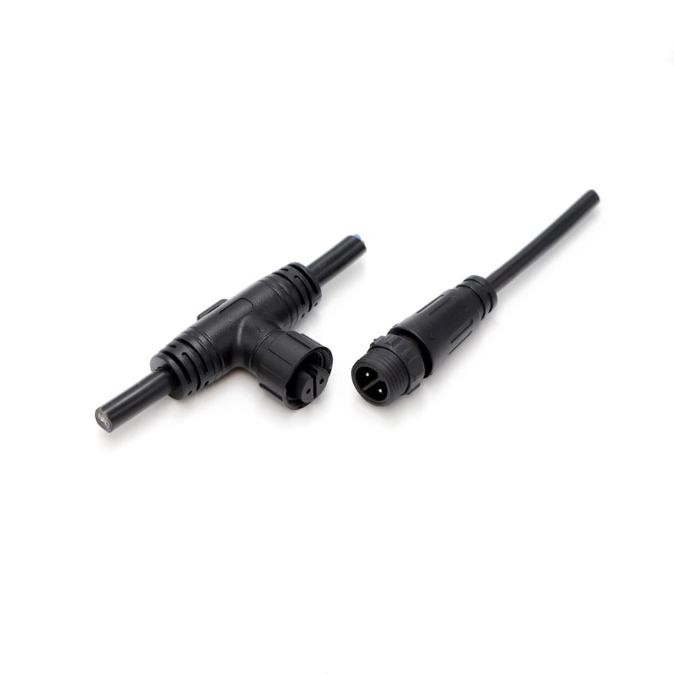 M12 2-6 Pin T-Conjunt de cable modular impermeable amb cable principal de 10 mm IP67
